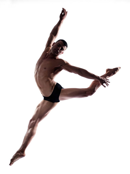 Man portrait gymnastic leap - Фото, изображение