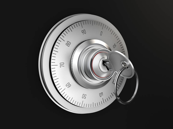 Realistic combination safe lock. Isolated on white background. 3d Illustration - Photo, Image