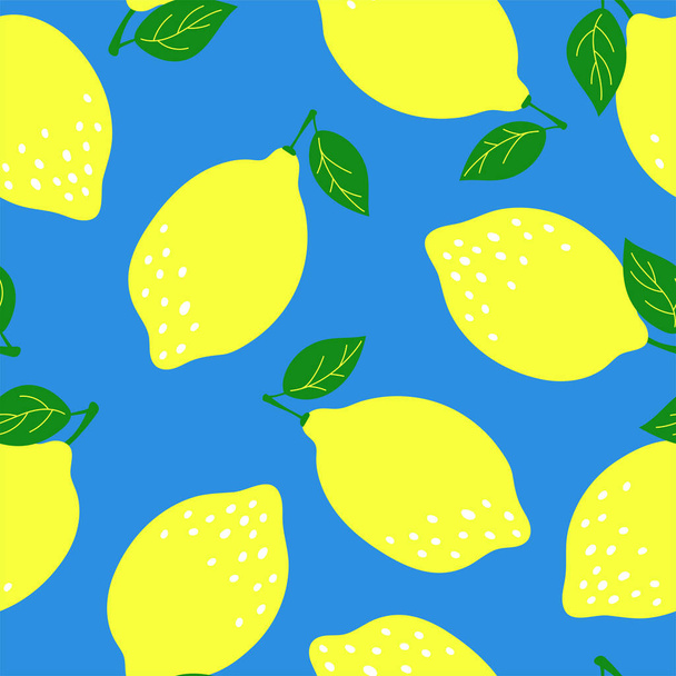 Лимонний фруктовий безшовний візерунок. Дизайн моди. Харчовий принт для набору
 - Вектор, зображення