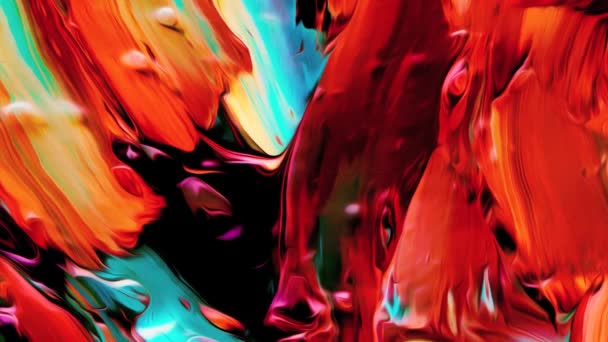 krásná animace abstrakce multi-barevné barvy v průtoku vody a třpytivý pohyb - Záběry, video
