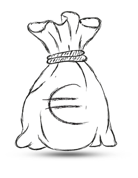 Bolsa de dinero con euro
 - Foto, Imagen