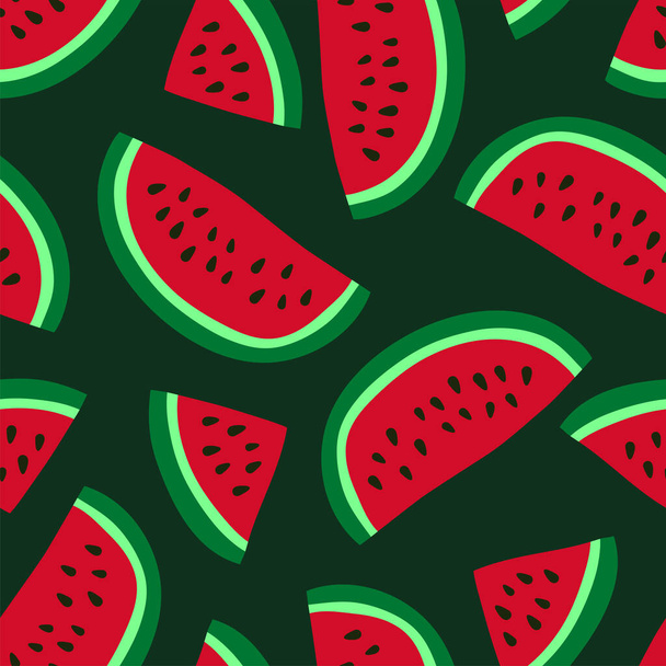 Watermeloen naadloos patroon. Met de hand getekende verse bes. Vectorsket - Vector, afbeelding
