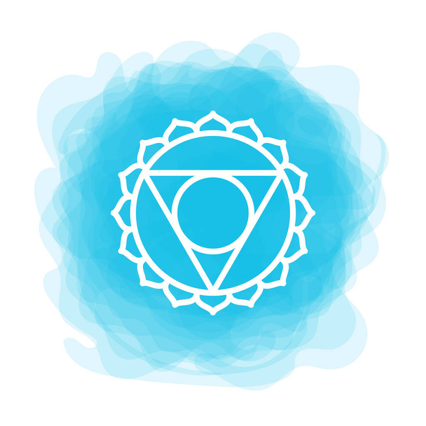 Икона Вишудхи. Пятая гортанная чакра. Векторный синий дымчатый сир
 - Вектор,изображение