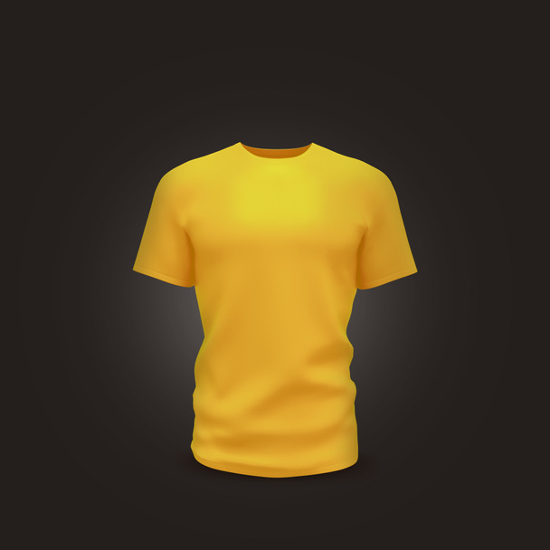 3D T-Shirt κίτρινο σε μαύρο φόντο - Φωτογραφία, εικόνα