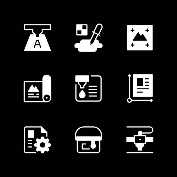 Imposta icone glyph di stampa
 - Vettoriali, immagini