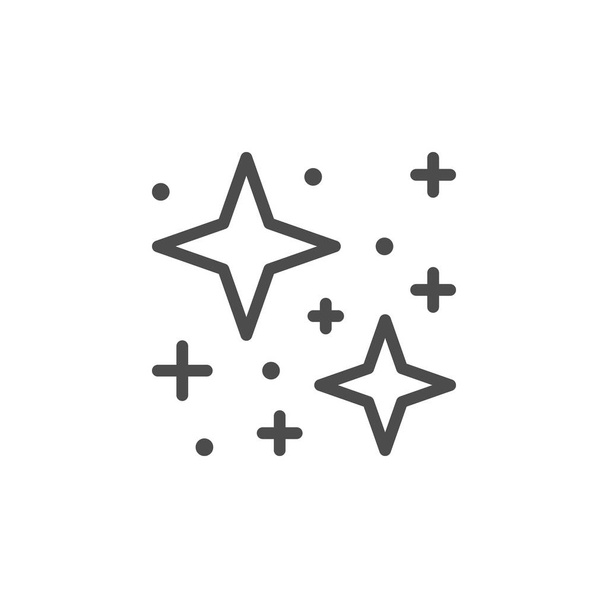 Sparkling and twinkling line outline icon - Vector, Image