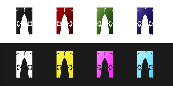 Set Pants icon isolated on black and white background. Vector Illustration - Vector, Image