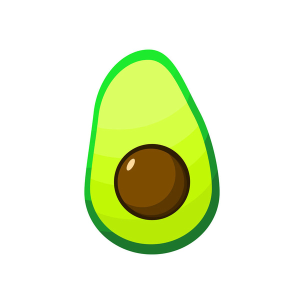 Vektör avokado yemek ikonu. Avokado illüstrasyonunu basit bir şekilde kes. Yiyecek paketleme dekorasyonu için tasarla. - Vektör, Görsel