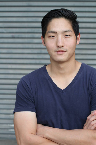 close-up portrait of handsome young asian man - Photo, Image