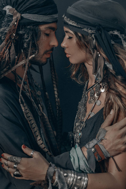 bohemian pirate couple sensual concept  - Foto, imagen