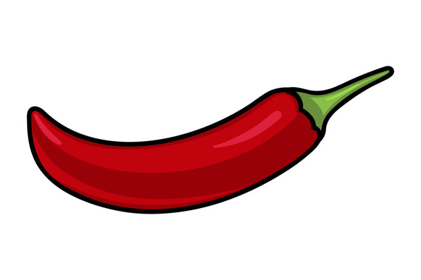Red chili pepper. Isolated on white. Vector illustration. - Vektor, Bild