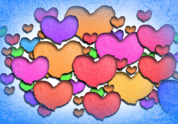 Heart shaped on   paper with valentine's day text background - Photo, Image