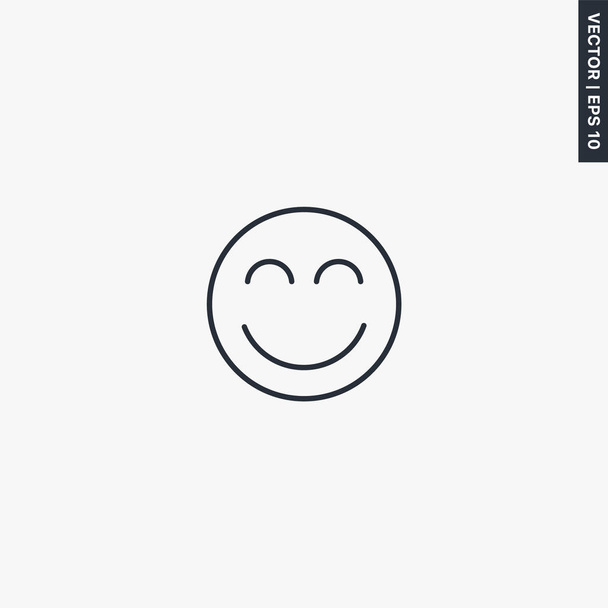 Smiley, γραμμικό σήμα στυλ για το κινητό έννοια και web design - Διάνυσμα, εικόνα