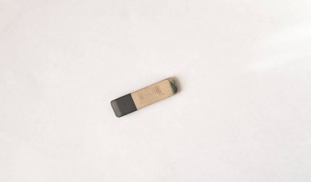 Old used eraser. White and black. - Foto, Imagem