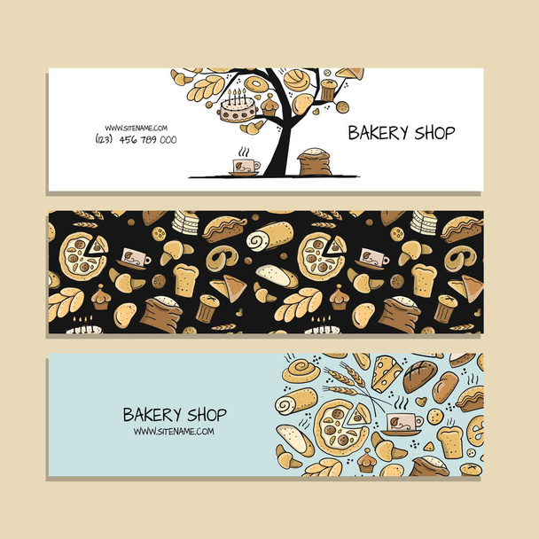Banners design, idea for bakery company - Vektor, obrázek