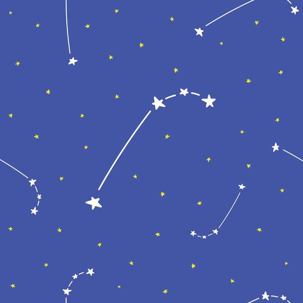 Constellation stars set horoscope decoration seamless pattern - Vector, Image