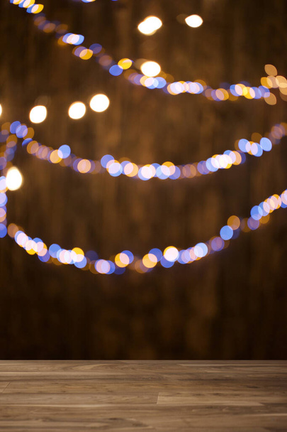 christmas garland on background of lights - Φωτογραφία, εικόνα