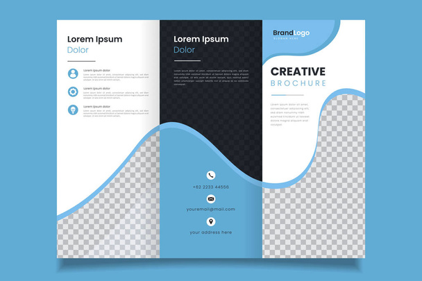 Diseño profesional diseño de plantilla de folleto de negocios azul triple
 - Vector, Imagen