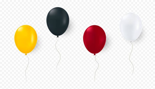 Κίτρινο, κόκκινο, λευκό και μαύρο μπαλόνι - Διάνυσμα, εικόνα