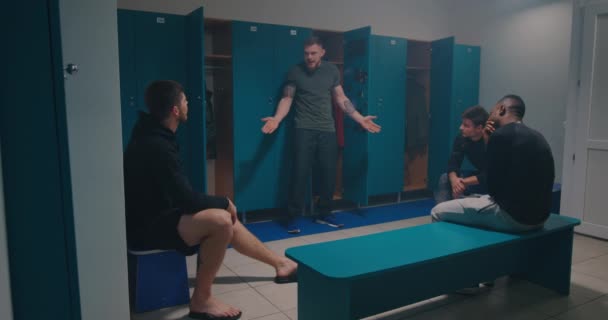 Team gets scolded in locker room - Footage, Video