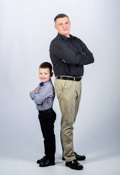 Father little son. Best friends. Dad and adorable child. Parenthood concept. Fathers day. Father example of noble human. Family bonds. Family support. Real men. Trustful relations father and son - Fotografie, Obrázek