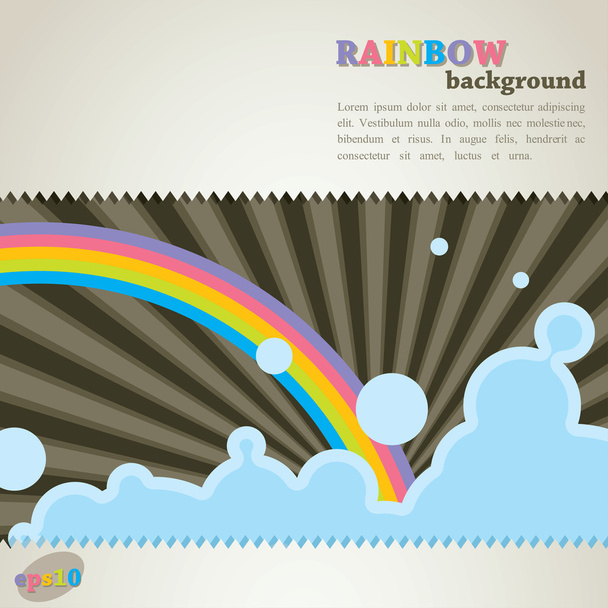 Abstract retro background with rainbow - Διάνυσμα, εικόνα