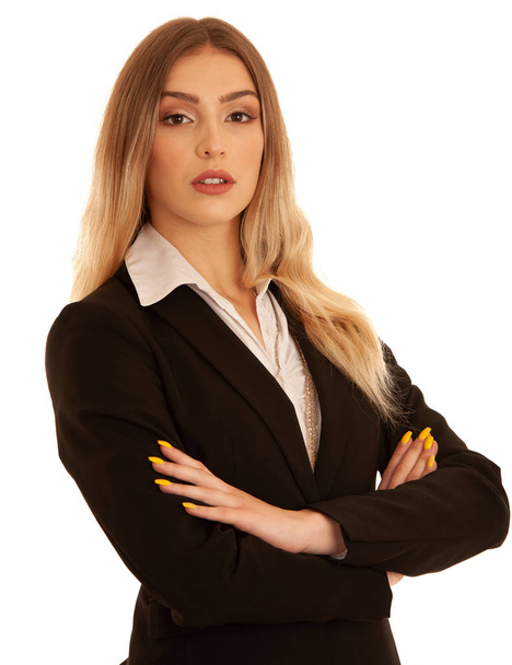 Young business woman in business dress isolated over white backg - Foto, Bild