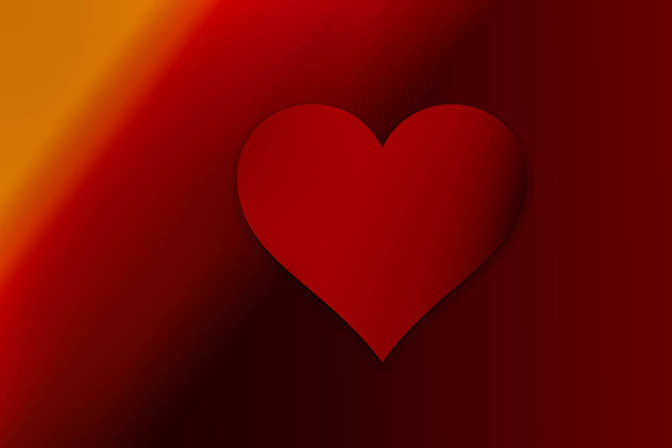 愛の概念として赤のハート型にバレンタインデーの背景 - 写真・画像