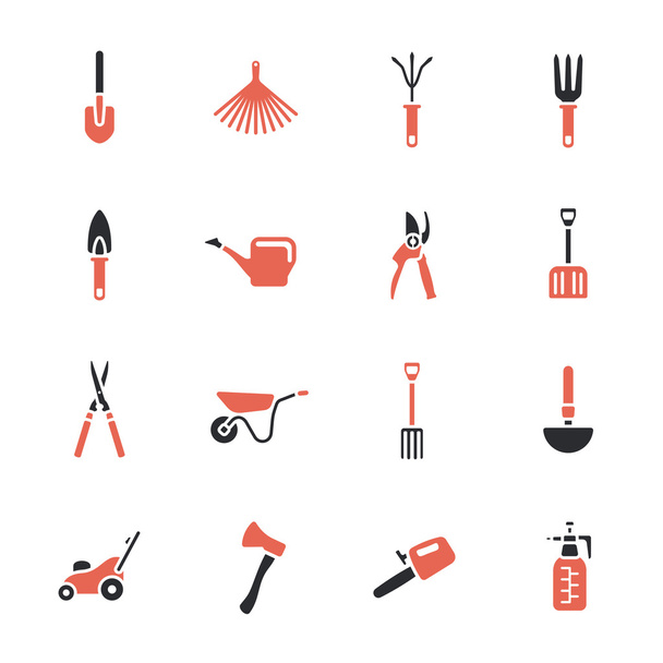 Gardening tools icons set - Vecteur, image