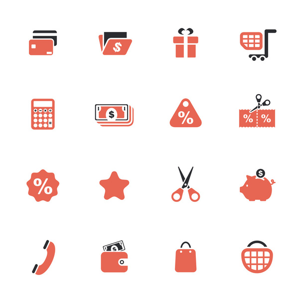 Shopping theme icons - Διάνυσμα, εικόνα