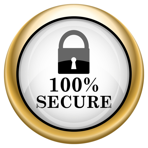 100% bezpieczne ikona - Zdjęcie, obraz