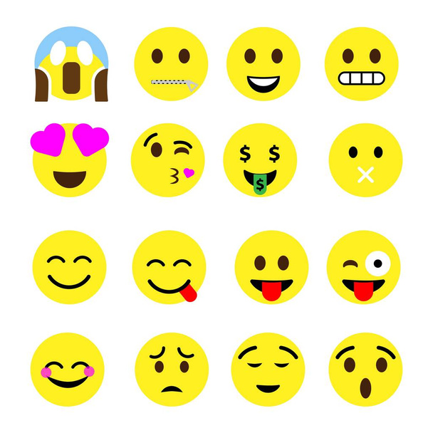 Emoticons Vektorset für Smileys - Vektor, Bild