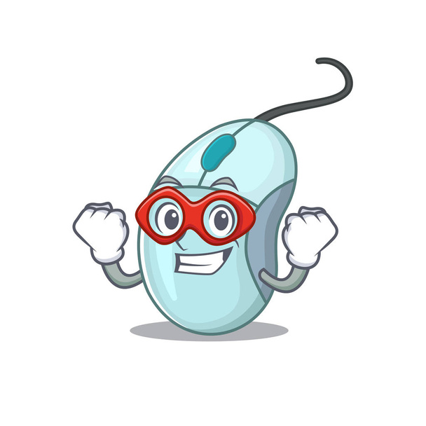 Smiley mascot of computer mouse dressed as a Super hero - Vecteur, image
