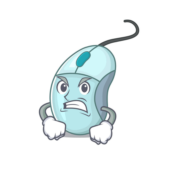 Computer mouse cartoon character design having angry face - Vector, Image