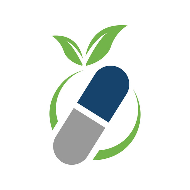 nature feuille et pilule phytothérapie logo conception vectoriel symbole
 - Vecteur, image