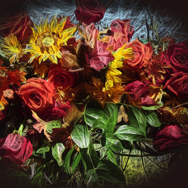Květinová kytice - podzimní barvy  - Fotografie, Obrázek
