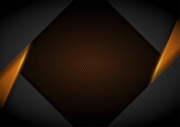 gelbes Licht mit wellenförmigem Mesh-Hintergrund-Cover-Layout-Vorlage - Vektor, Bild