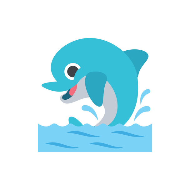 Leuke Dolphin icoon voor banner, algemene design print en websites. - Vector, afbeelding