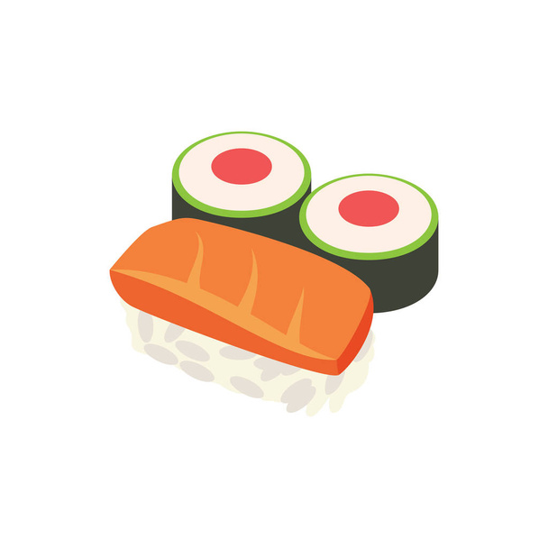 Cute Japanese Sushi icon for banner, general design print and we - Vetor, Imagem