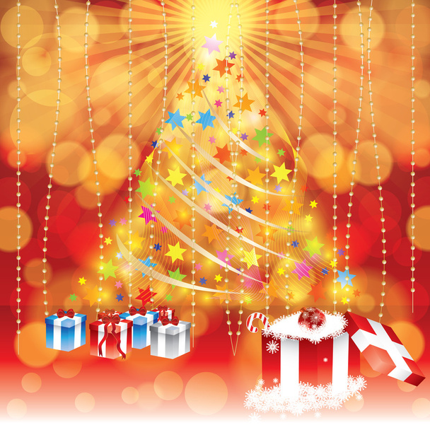 Abstract winter Christmas background - Vector, Image