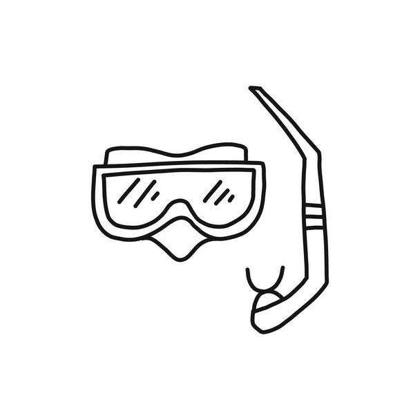 Esquisse de bannière informative masque de plongée dessiné à la main
. - Vecteur, image