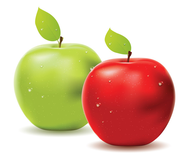 Manzana verde y manzana roja
 - Vector, imagen
