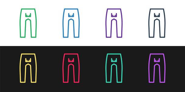 Establecer línea Pantalones icono aislado en fondo blanco y negro. Ilustración vectorial
 - Vector, Imagen