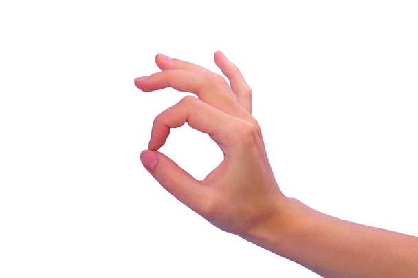 A hand with a sign ok - 写真・画像