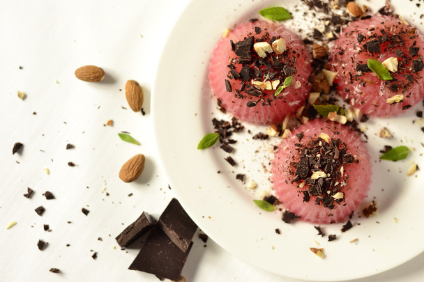 želé meloun s čokoládou a mandlemi - Fotografie, Obrázek
