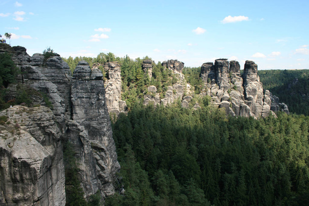 rock pillars in saxon switzerland - Foto, Imagen