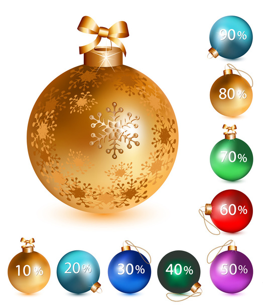 Christmas balls-discount. - Διάνυσμα, εικόνα