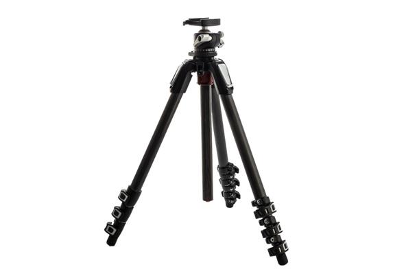 Tripod For Camera Stand With Hydraulic Head Ball isolated on white - Photo, Image