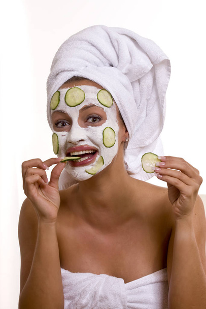 woman with face mask 140910-6 - Foto, imagen