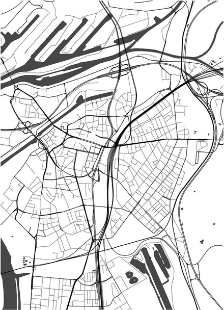 map of the city of Duisburg, Germany - Vector, Image
